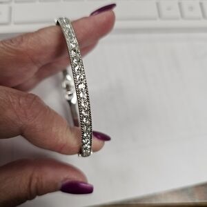 Touchstone Crystal Silver Bracelet with Sparkling Accents